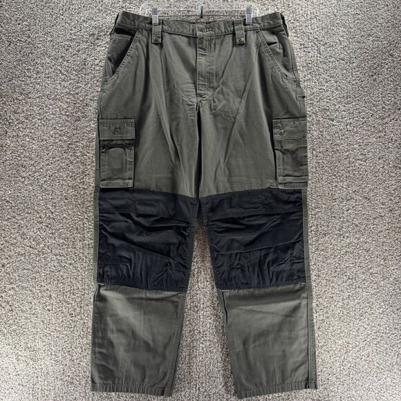Carhartt Pants Mens 40x30 Green IRR Rip Stop Double Knee Cargo Pockets Cotton - Picture 1 of 10